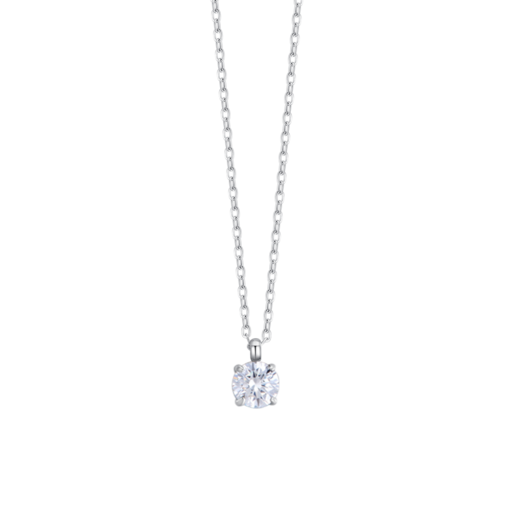 Luca Barra women’s steel necklace with white crystal pendant – Now Online