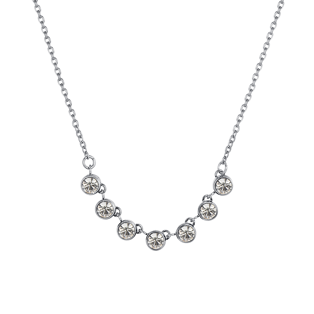 Luca Barra women's steel necklace with white crystals – Find Online Today