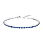 Luca Barra women’s steel tennis bracelet with blue zirconia stones, elegant tennis design — Find Online Today