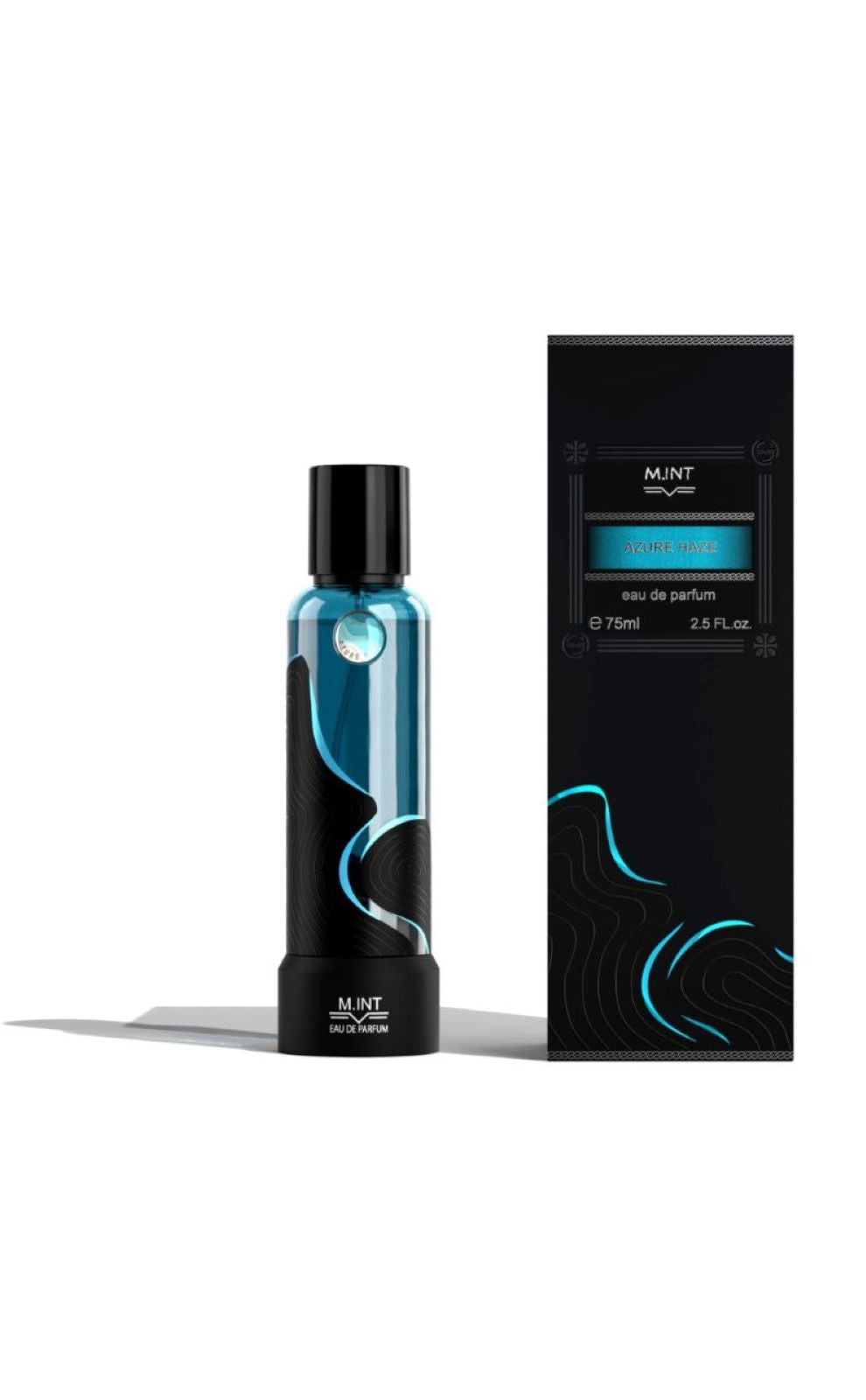 M.INT Azure Haze Eau de Parfum 75ml fresh fragrance bottle available at Paris Gallery Qatar
