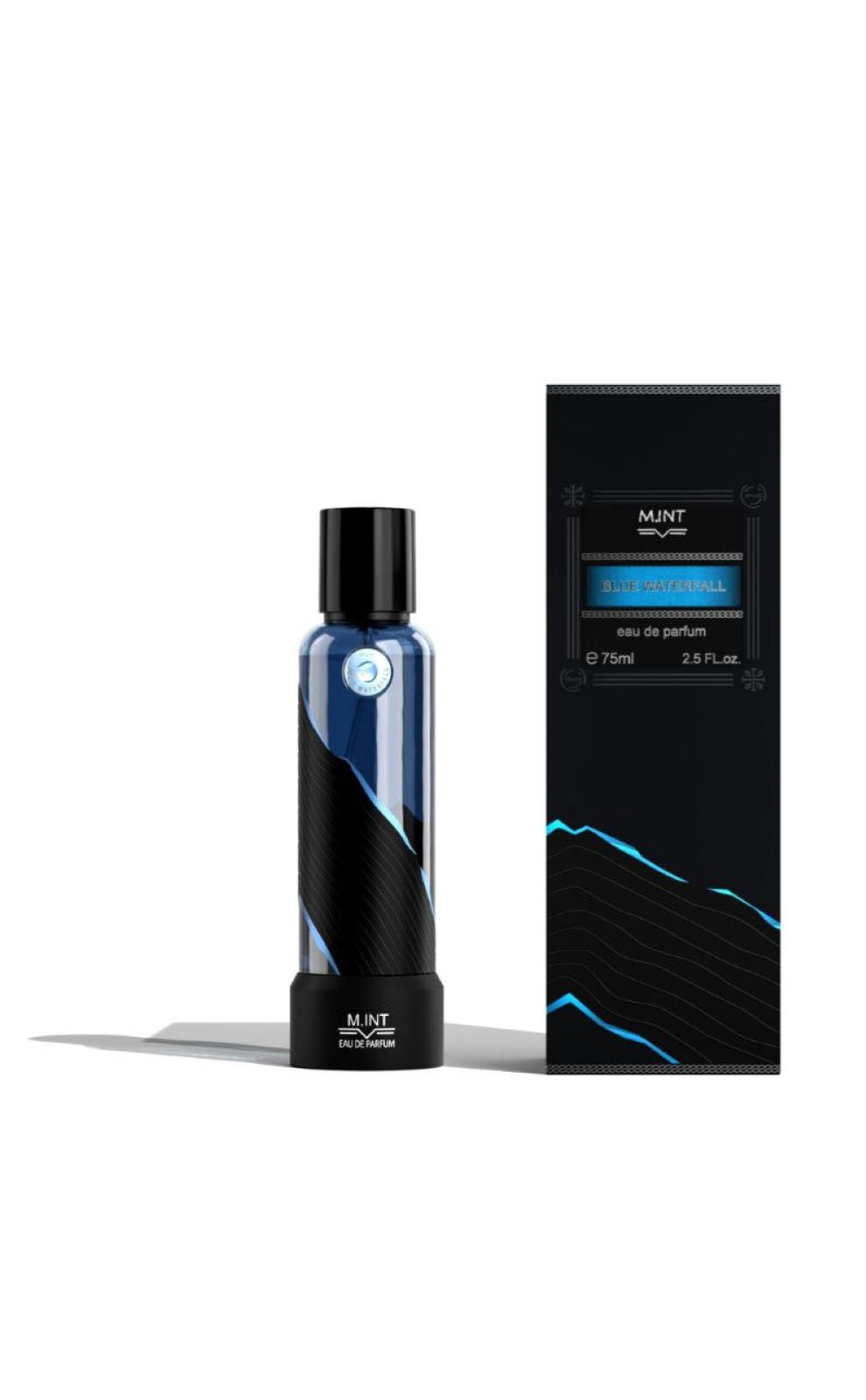 M.INT Blue Waterfall Eau de Parfum 75ml fresh aquatic fragrance bottle – Shop Now Online at Paris Gallery Qatar