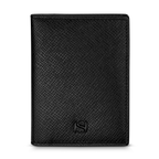 Saint Honore Meal Cross Grain Black Leather Card Holder