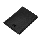 Saint Honore Meal Cross Grain Black Leather Card Holder