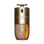 Clarins Double Serum Foundation in a gold-toned and transparent bottle, showing a beige foundation and an amber serum.