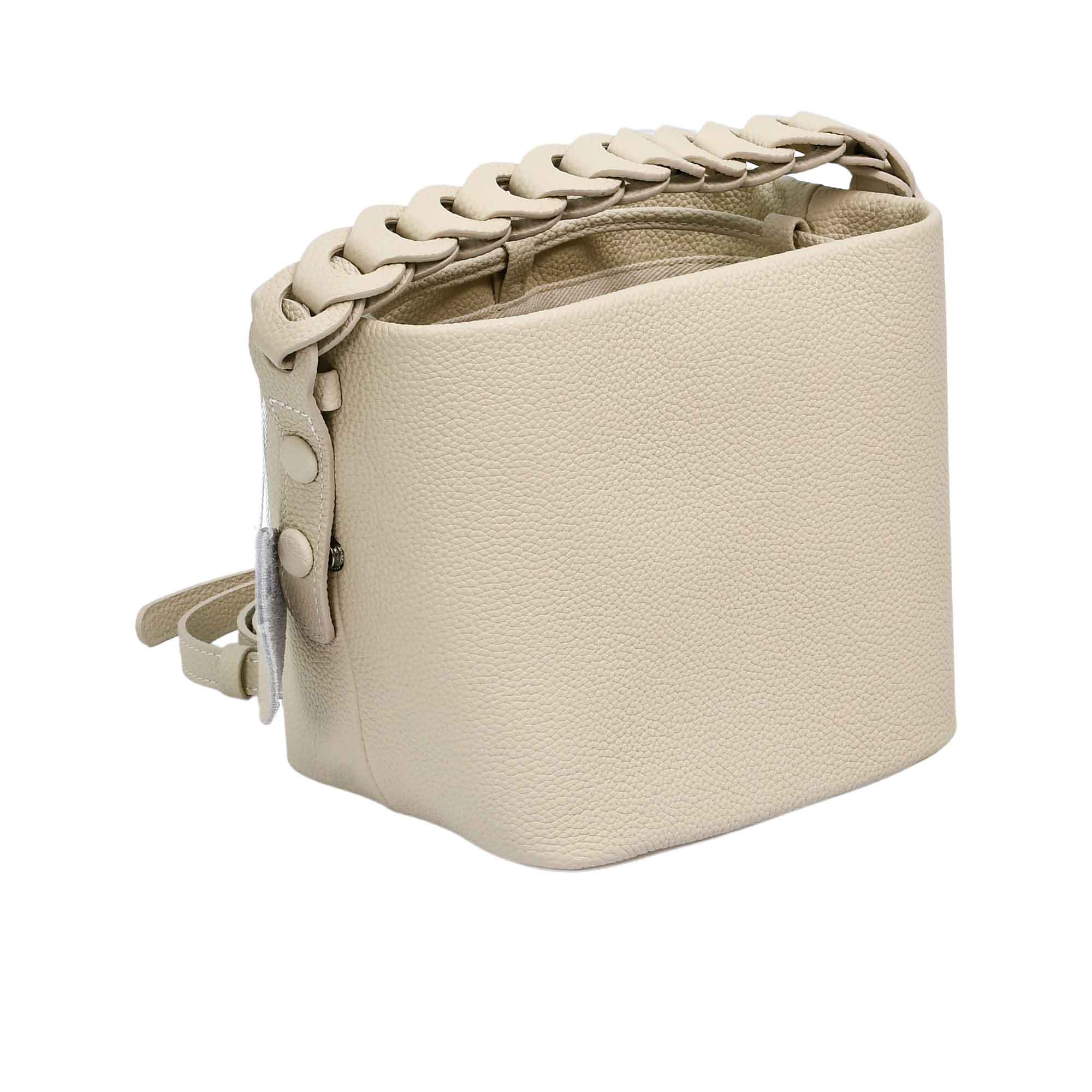 MUNI Women’s Leather Bucket Bag with Chain Handle