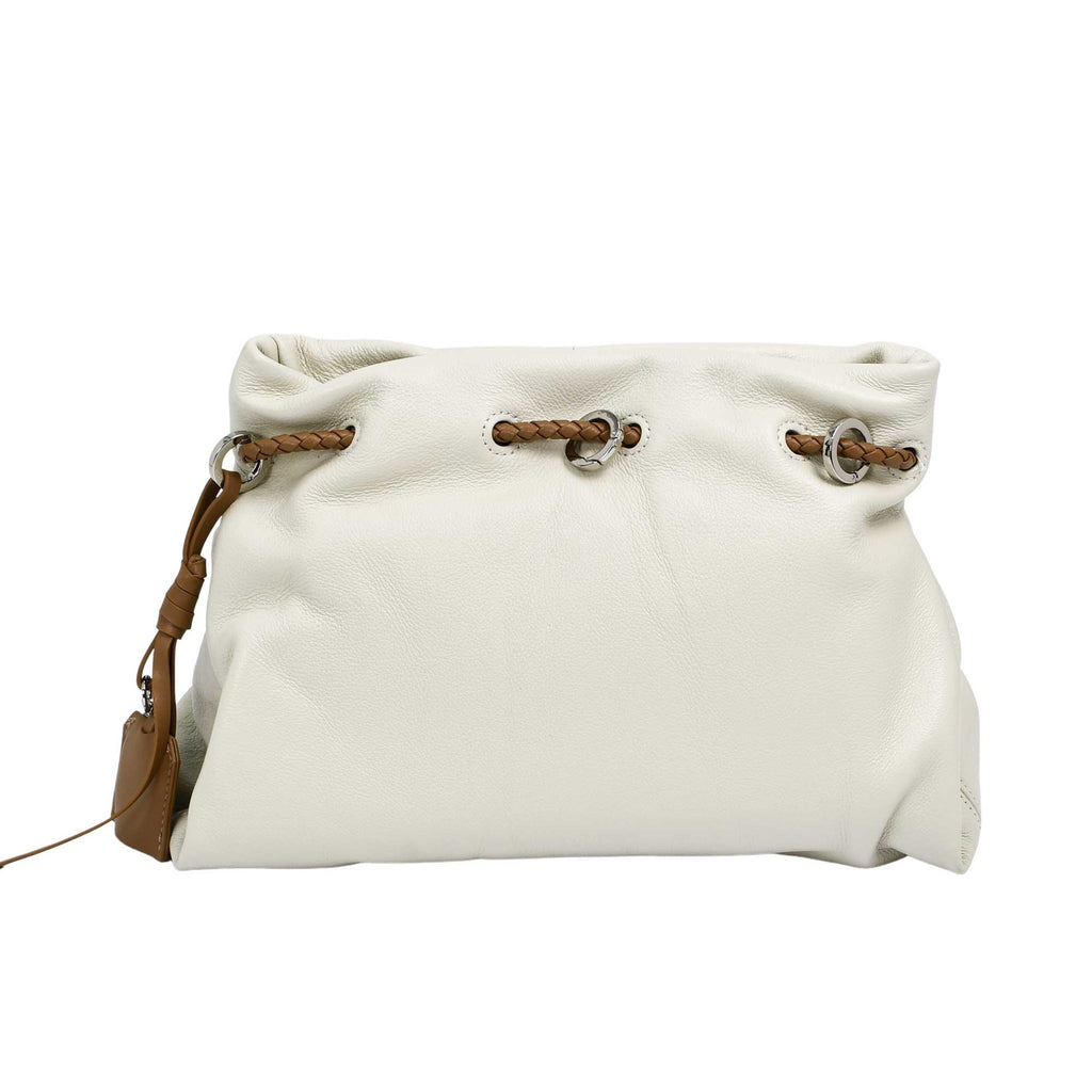 MUNI Lady genuine leather drawstring handbag with soft structured design