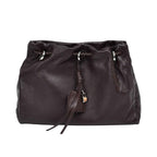 MUNI Lady genuine leather drawstring handbag with soft structured design