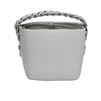 MUNI women’s leather bucket bag with braided chain handle available at Paris Gallery Qatar