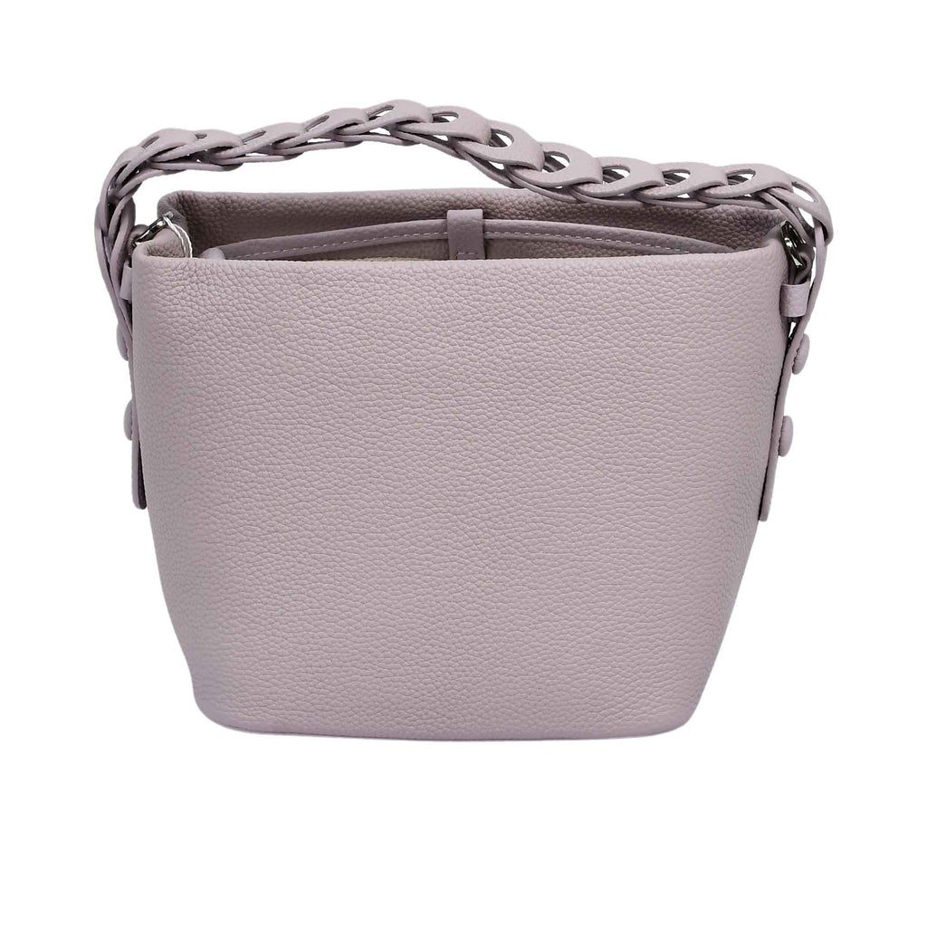 MUNI women’s leather bucket bag with braided chain handle available at Paris Gallery Qatar