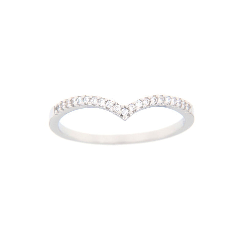 Maison Gioielli Firenze women's sterling silver arrow ring with sparkling zircon stones