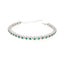 Maison Gioielli Firenze women's sterling silver bracelet with emerald-colored stones and zircon halo accents