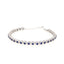 Maison Gioielli Firenze women's sterling silver bracelet with sapphire-colored stones and zircon halo accents