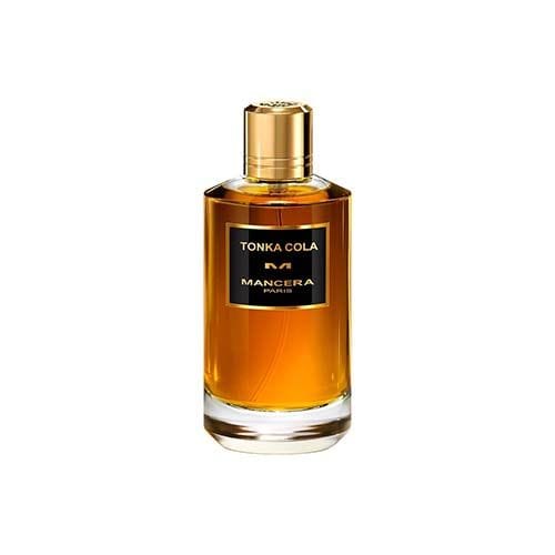 Mancera Tonka Cola Eau de Parfum 120ml in an amber glass bottle, available for online purchase at Paris Gallery Qatar