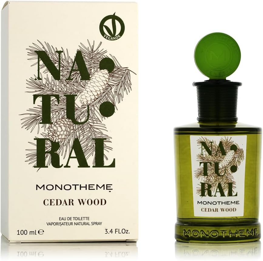 Monotheme Cedar Wood Eau de Toilette 100ml woody fragrance bottle available for online purchase at Paris Gallery Qatar