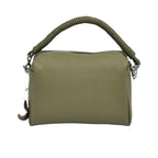 Muni lady bag in teal color with structured design and wrapped top handle, displayed on white background at Paris Gallery Qatar