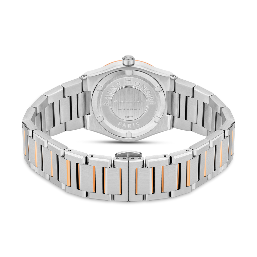 Saint Honoré Women’s Two-Tone Rose Gold Blue Mother-of-Pearl Diamond Watch