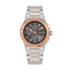 Men's Saint Honore chronograph watch with a silver-toned stainless steel case and bracelet, rose gold-toned bezel, and a dark