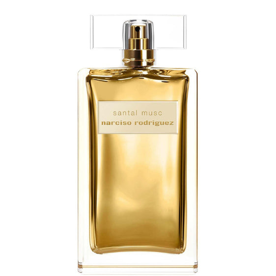 Narciso Rodriguez For Her Santal Musc Eau de Parfum Intense 100ml perfume bottle with gold packaging