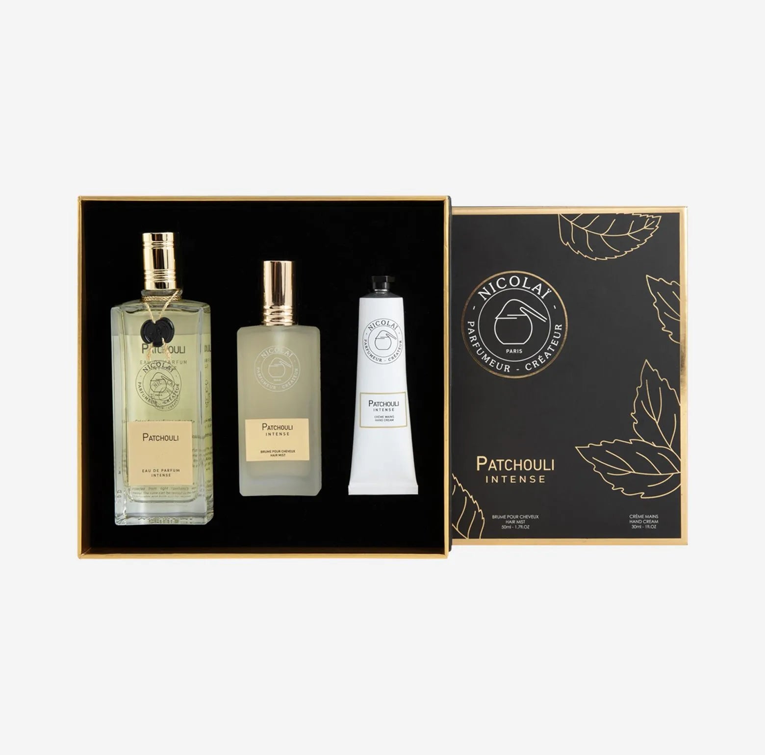 Nicolai Patchouli Intense Gift Set EDP hair mist hand cream luxury set Shop the Latest Online