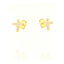 Small gold-coloured cross stud earring with pavé-set clear stones and a post-back closure, shown from the front.