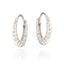 Pair of small silver-toned hoop earrings with a twisted rope-like texture on the outer surface and a hinged closure.