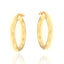 Pair of small, round, polished gold-toned hoop earrings with hinged closures.