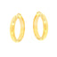 Pair of gold-toned, polished hoop earrings with a hinged closure.