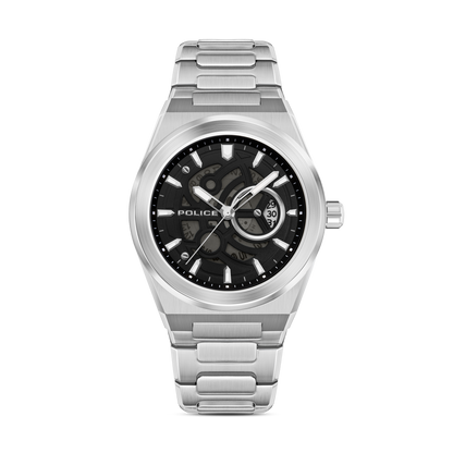 Police Steel Case, Black Dial, Steel Watch
