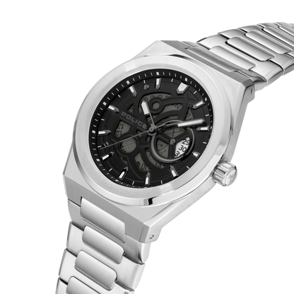Police Steel Case, Black Dial, Steel Watch