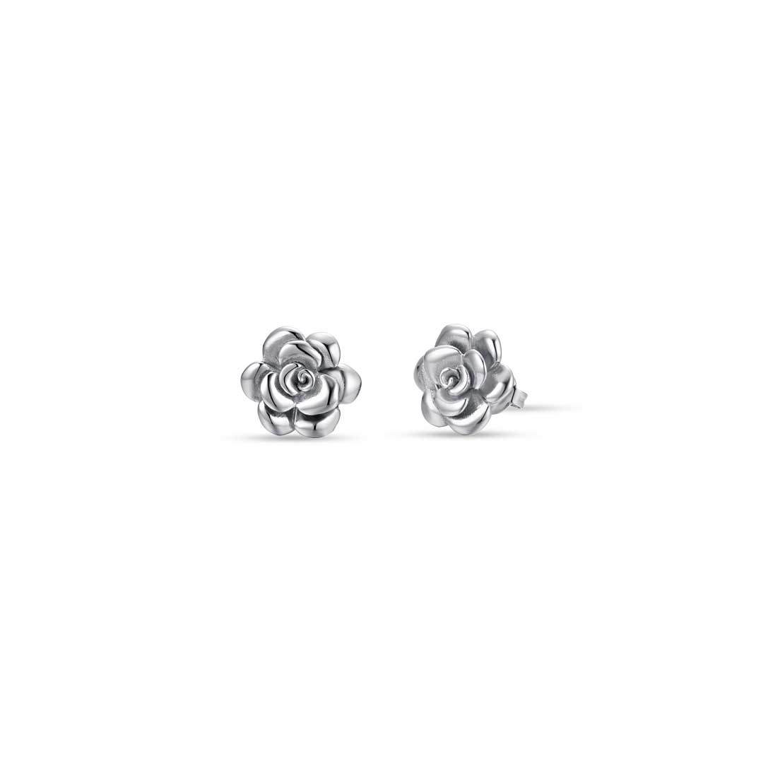 Luca Barra Ladies steel earrings with rose design Main image