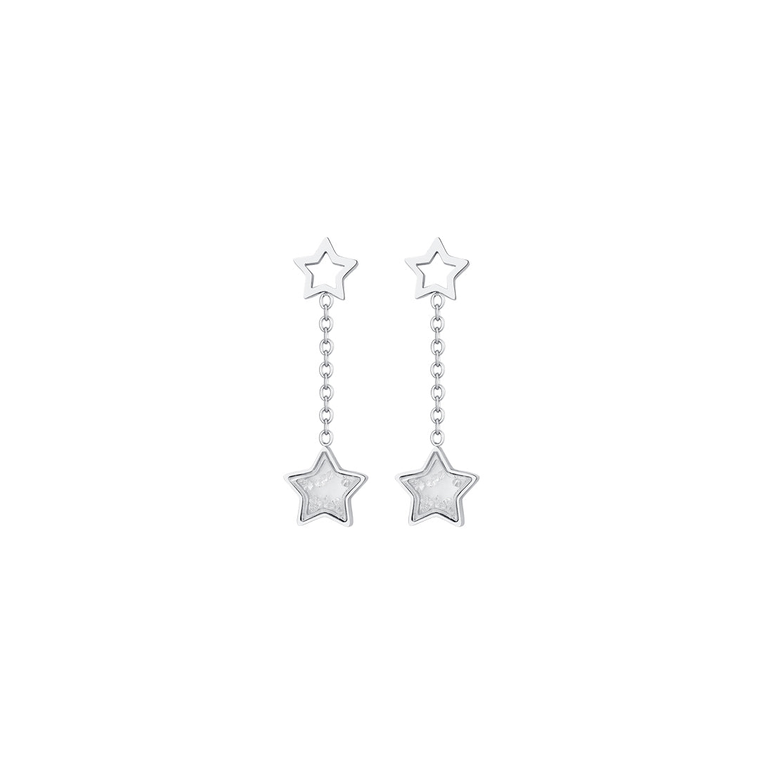 Luca Barra Ladies Steel Earrings with Stars and Zirconia Luca Barra Ladies Steel Earrings with Stars and Zirconia