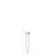 Silver-toned steel mono earring with a star stud, white zircon, and hanging chain with moon and star charms.