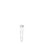 Silver-toned single earring with a star stud, white zircon, a rose-gold-toned moon, and a rose-gold-toned star charm connecte
