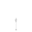 Single silver-toned steel earring with a coiled snake design, featuring a dangling chain and a round white crystal drop.