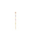 Gold-toned steel single drop earring with a light purple stud, light blue, pink, and yellow square crystals, and a bar.