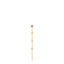 Gold-toned steel single dangle earring with a light blue round crystal stud, yellow, clear, and light blue butterfly crystals