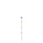 Silver-toned single drop earring with a blue round crystal stud, yellow, light pink, and clear crystal butterfly charms, and