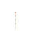 Gold-toned steel single drop earring with a round purple crystal stud, two square purple crystals, a clear bow-shaped crystal