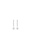 Pair of silver-toned steel dangle earrings, each featuring a line of white zircons and a polished star charm.