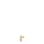 Gold-toned steel mono earring with three graduated heart-shaped clear zircons, secured by a screw-back stud.