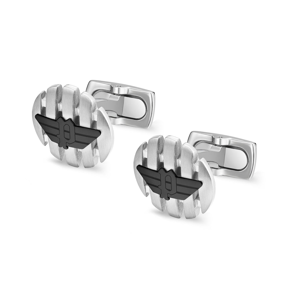 ONSET SS &amp; BLK WING LOGO CUFFLINKS