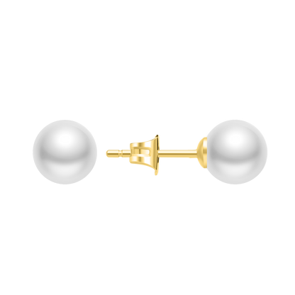 Police Opaline White Pearl Stud Earrings
