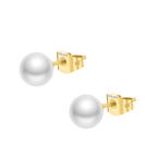 Police Opaline White Pearl Stud Earrings