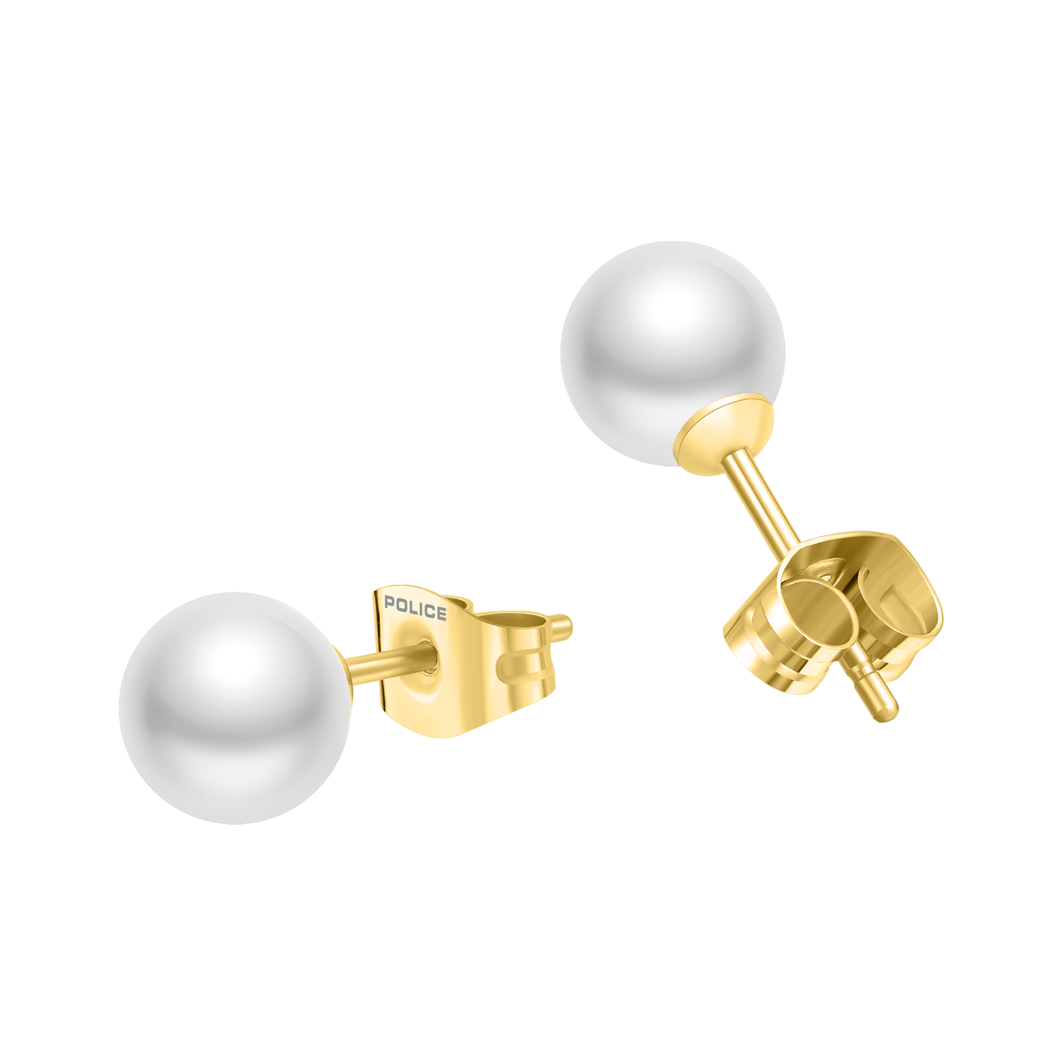 Police Opaline White Pearl Stud Earrings Police Opaline White Pearl Stud Earrings