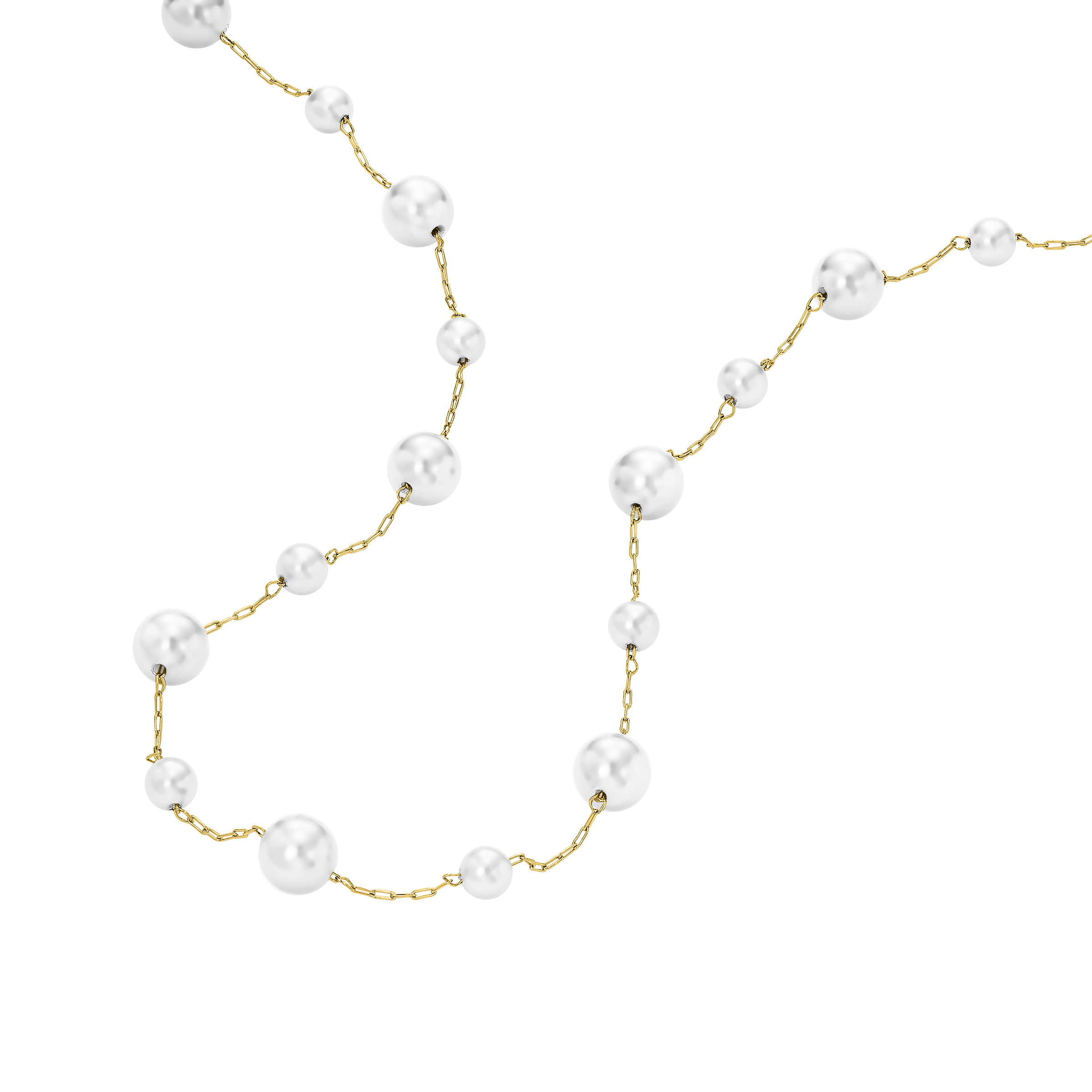 Police Opaline White Pearls Chain Necklace