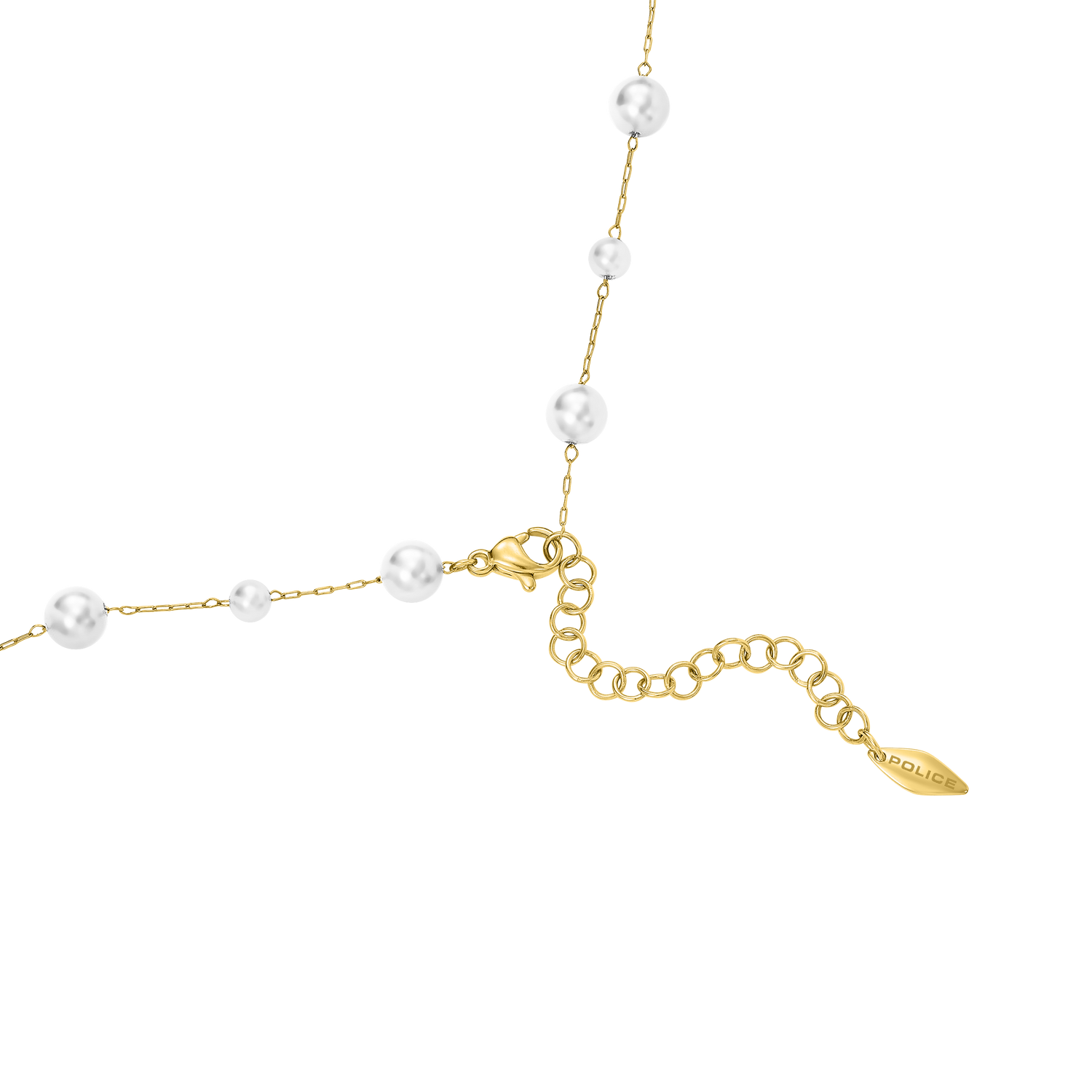 Police Opaline White Pearls Chain Necklace Police Opaline White Pearls Chain Necklace