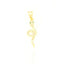 Gold-toned snake charm with a coiled body, encrusted with clear stones and two green stones for eyes, featuring a top bail.