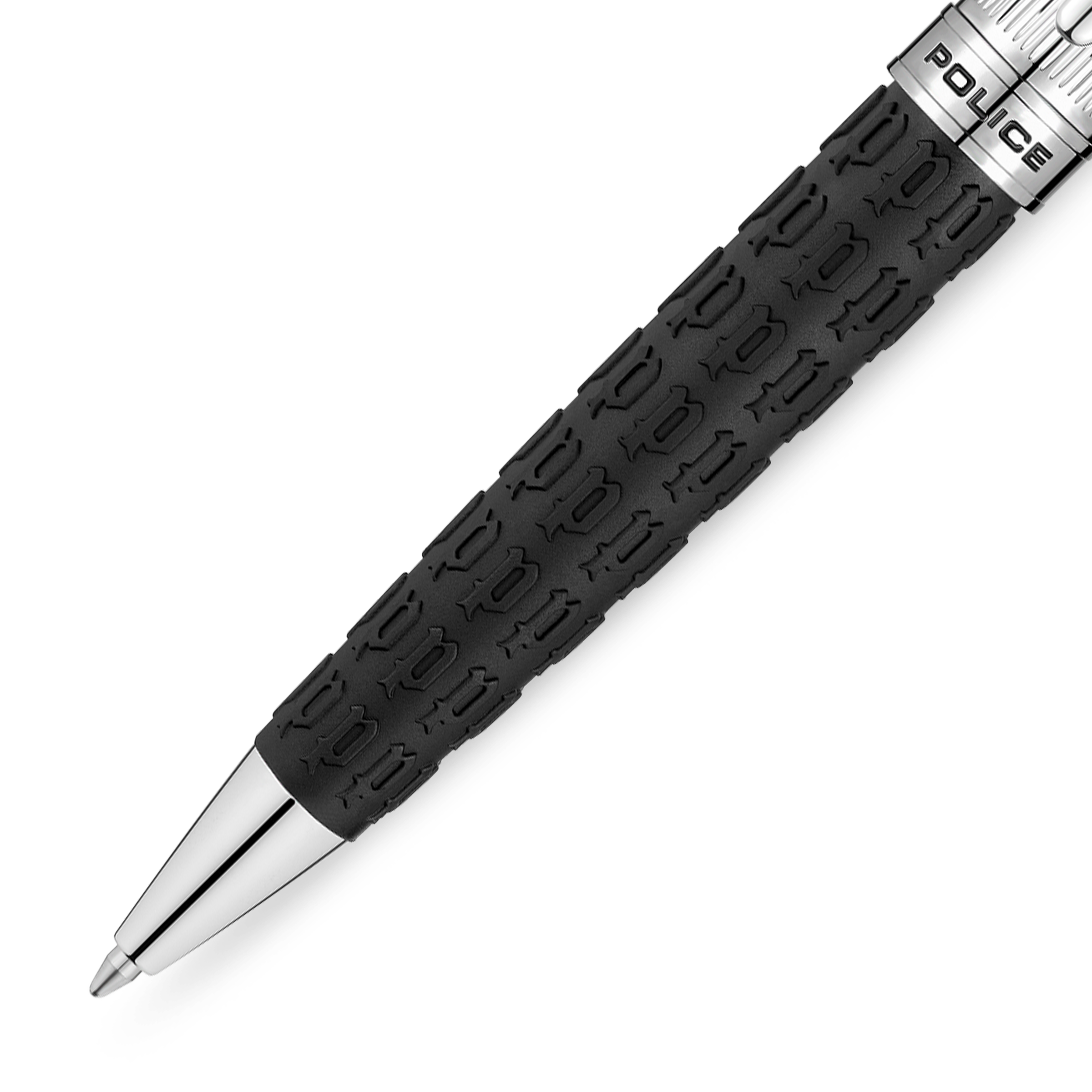 Police Texture Black P Logo With Shiny Steel Gordon&