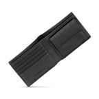 Police Pyramid Black Leather Wallet with Coin Holder