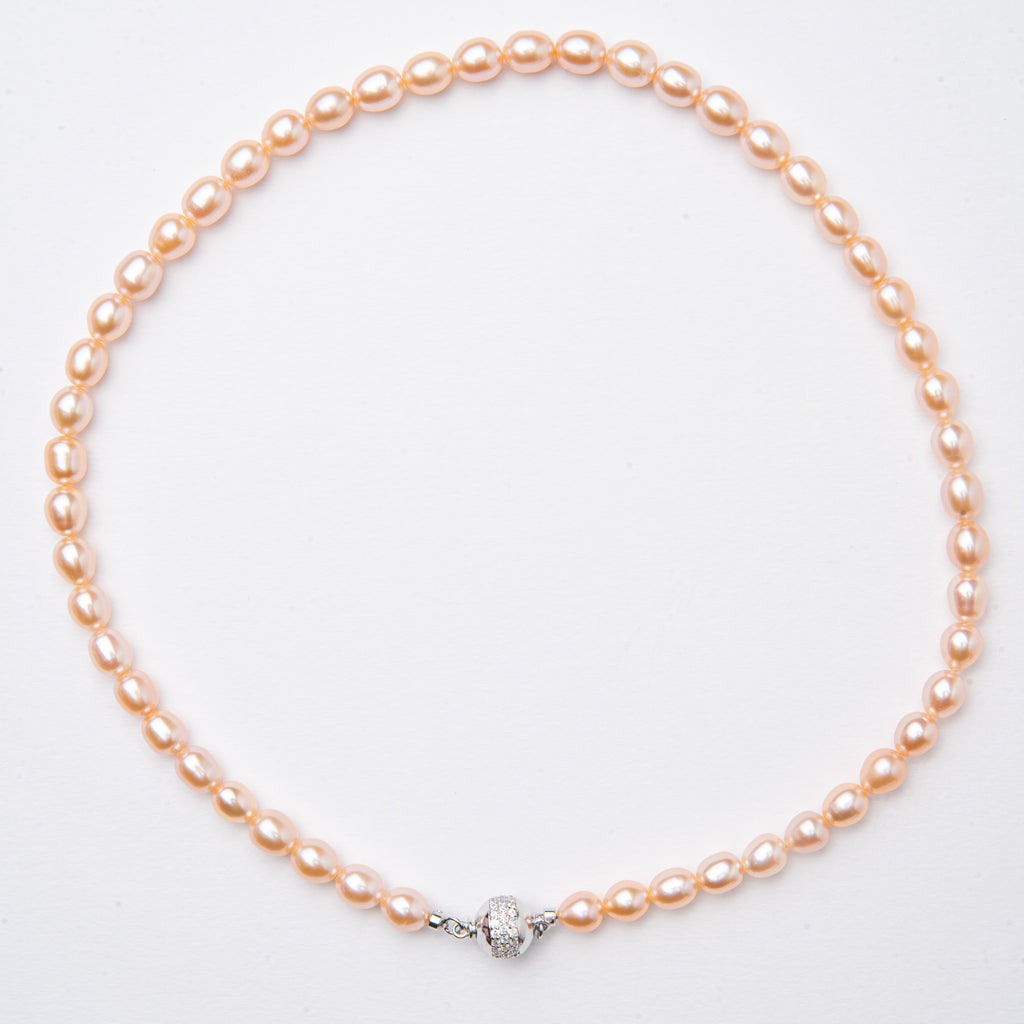 Bronzallure Cultured Fresh Water Pearl Peach Necklace